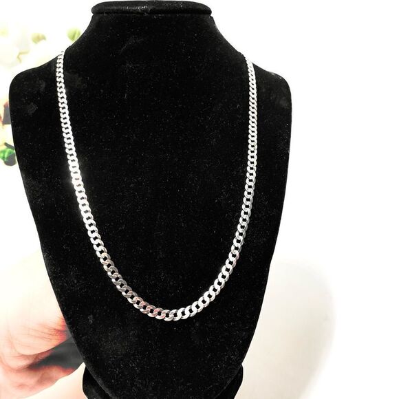 Sterling Silver Cuban Link Necklace - Picture 2 of 3